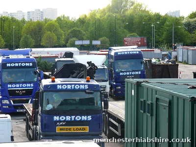 Line of HIAB lorries in the Manchester yard
