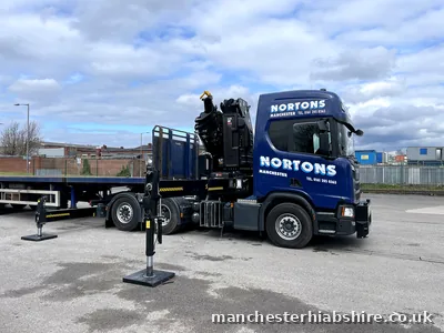 Articulated HIAB unit on the yard with the lorry mounted crane stowed
