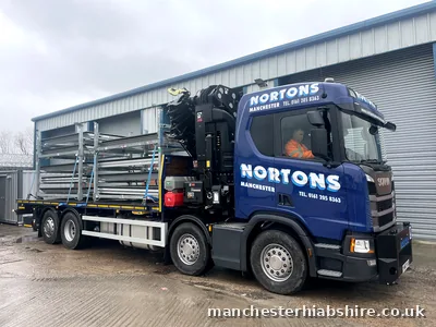 HIAB lorry loading at the storage yard